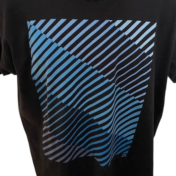 O’NEILL Surf Blue Striped Tee Shirt Men L Large Slim Fit - Picture 2 of 5